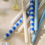 Taper Candle Striped Blue/Light Blue