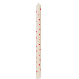 Taper candle w/red hearts