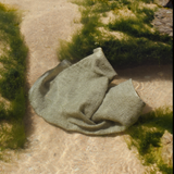 Terva Washed Linen Towel, White-Rainy Blue