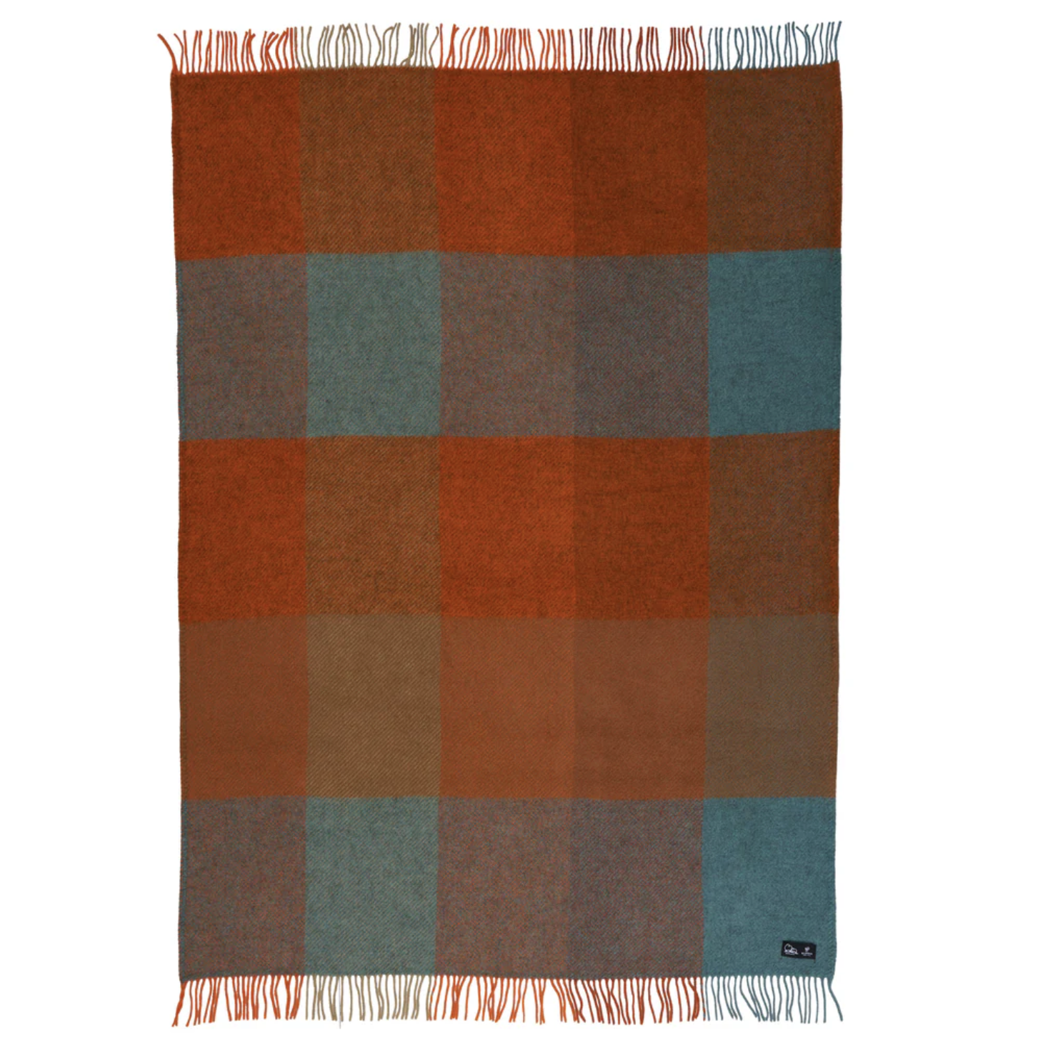Klippan Premium 100% Wool Throw Gotland Check, Orange (10144161595679)