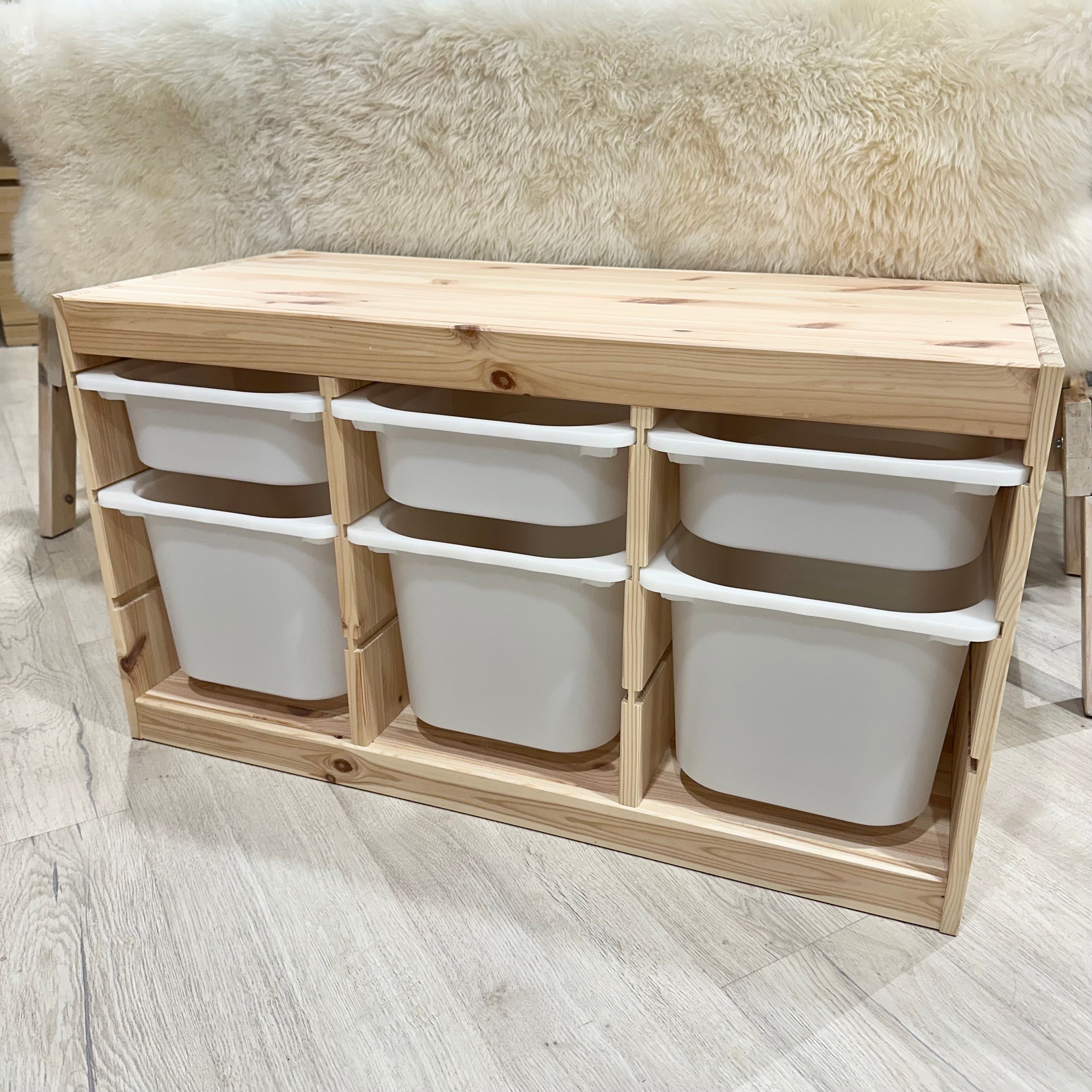 Ikea Trofast Storage Unit, 99x44x56cm, White Stained Pine (4337351589953)