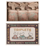 Maileg Mice Triplets in a Matchbox, Checker ETA MID JUNE