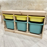 Ikea Trofast Storage Unit with Yellow/Turquoise Bins (10180959764767)