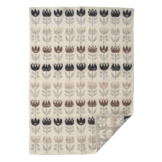 Klippan Premium Tulip 100% Wool Baby Blanket, Multi Grey (9061551997215)