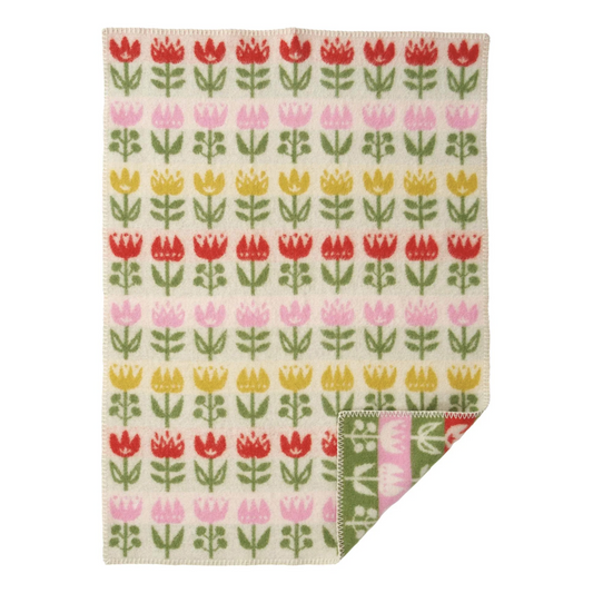 Klippan Premium Tulip 100% Wool Baby Blanket, Multi Bright (9061551800607)