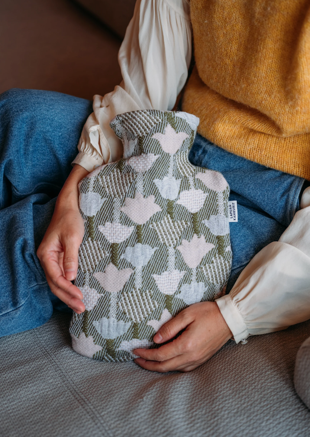 Tulip Tulppaani Merino Wool/Linen Cover with Hot Water Bottle, Rose-Olive (10152734392607)