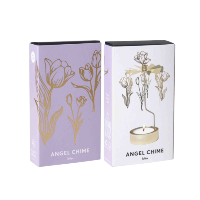 Tulip Tea Light Carousel Chime, Gold (10249578184991)
