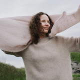 Tuula Merino Scarf, Beige-Rose