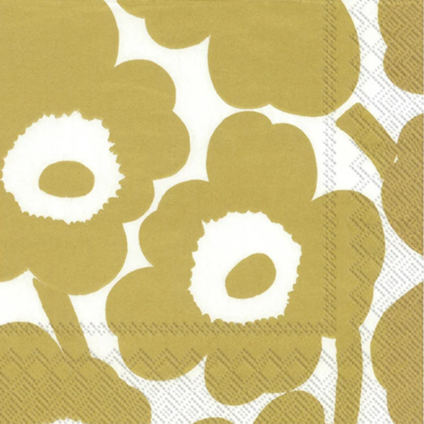 Napkin with a floral pattern on a white background