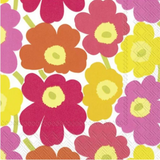 Marimekko Mini Unikko Serviette 20-Pack, Large Pink-Yellow