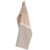 Venla Washed Linen Tea Towel, Melange Cinnamon-White
