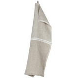 Venla Washed Linen Tea Towel, Melange Linen-White