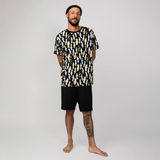 Moomin Vesa Hattifatteners Men Short Sleeve Pyjamas, Black-Yellow