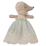 Maileg Baby Mouse in Gown, Mint