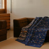 Surprise Yllatys 100% Wool Blanket, Blue-Cinnamon Brown