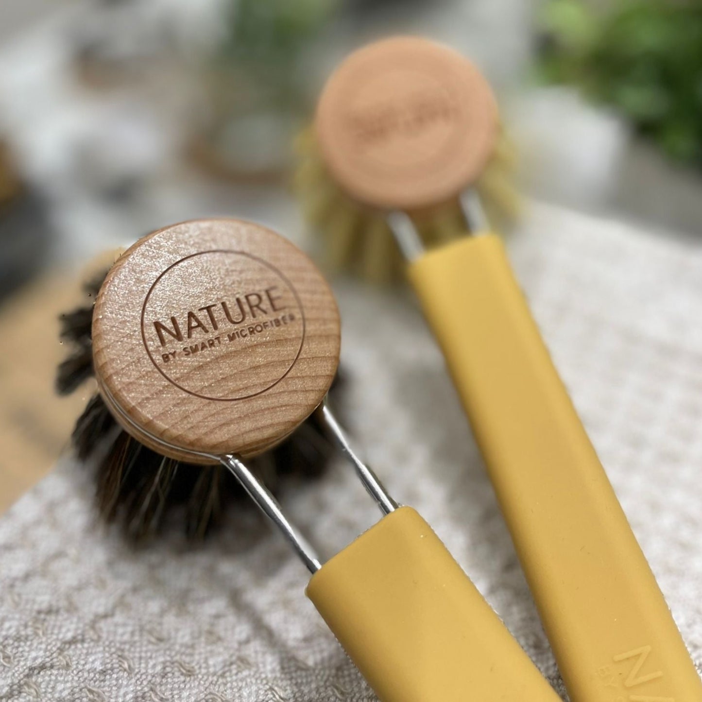 Smart Nature Dish Brush Horse Hair, Yellow (9161417883935)