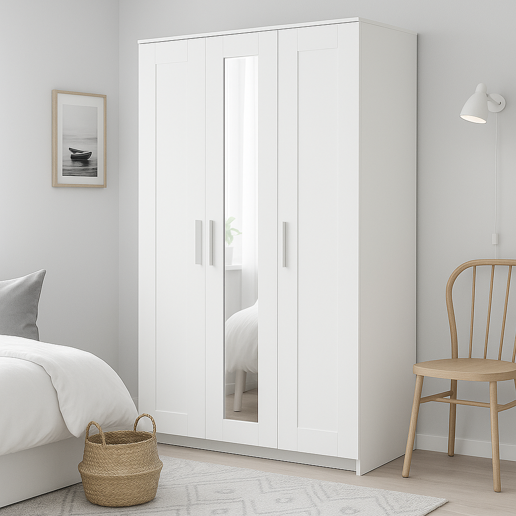 Ikea Brimnes Wardrobe, 117x50x190cm, White (3673783828545)