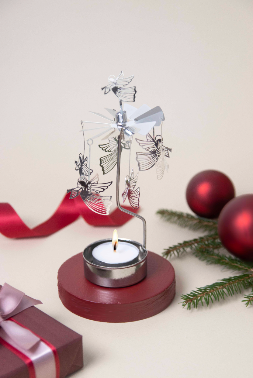 Flying Angel Tea Light Carousel, Gold (8600882020639)