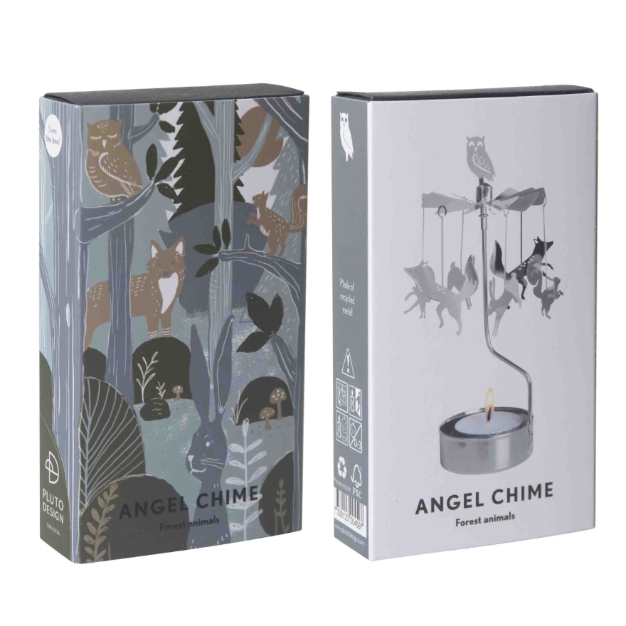 Forest Animals Tea Light Carousel Chime, Silver (9422256013599)