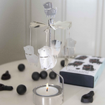 Funny Dog Tea Light Carousel Chime, Silver (9422258536735)