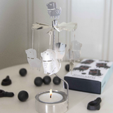 Funny Dog Tea Light Carousel Chime, Silver (9422258536735)