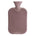 Pink hot water bottle on a light gray background