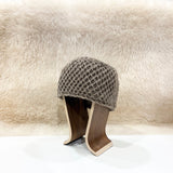 Wide Woolen Knit Headband, Dark Beige