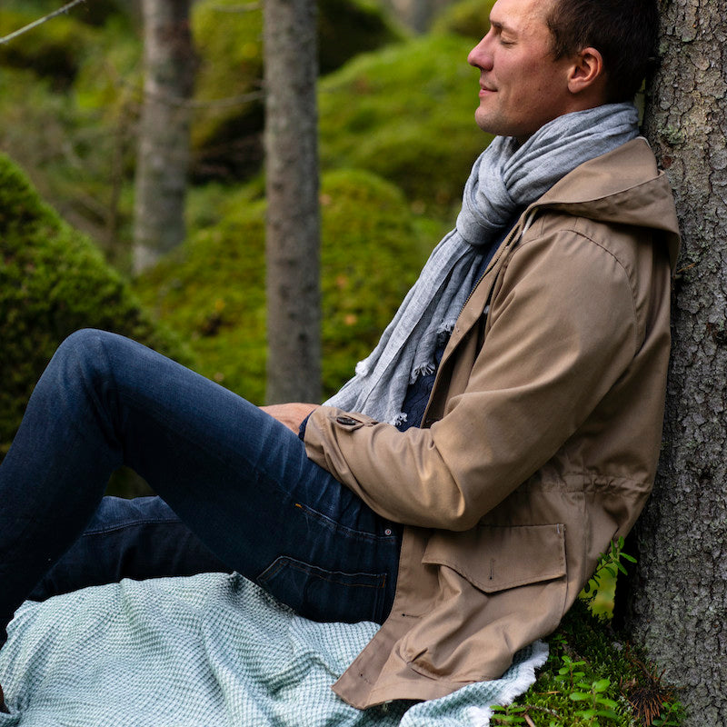Favourite Lempi Washed Linen Scarf 35x200cm,  Melange Grey (8856887918879)