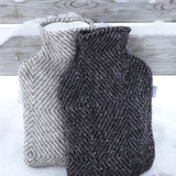 Maria Wool Cover with Hot Water Bottle, Black-Grey (10114973729055)