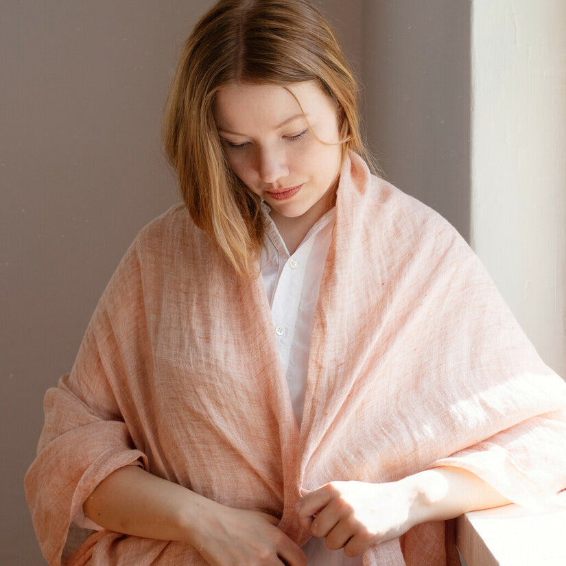 Favourite Lempi Washed Linen Scarf 70x200cm, Melange Cinnamon (9787674034463)