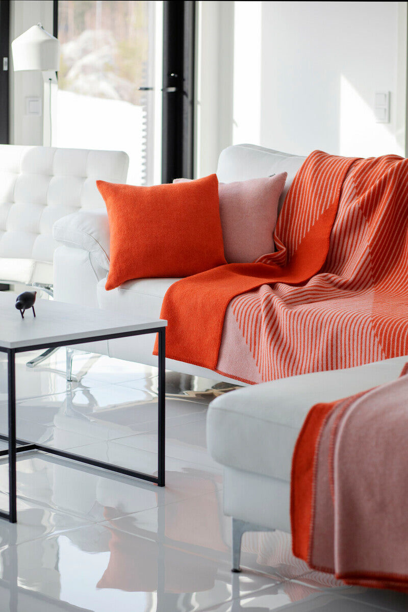 Rinne Slope 100% Wool Blanket, Orange-Rose (9190721093919)