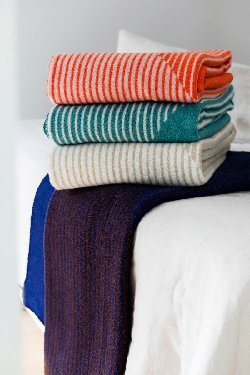 Rinne Slope 100% Wool Blanket, Orange-Rose (9190721093919)
