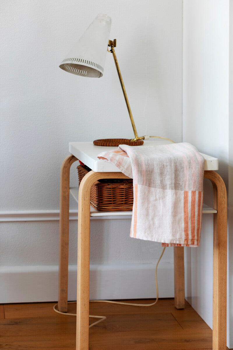 Toffee Washed Linen Tea Towel 48x70cm, Rust-Rose (9787713880351)