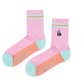 Little My Retro Embroidery Women's Socks, Pink (9536747340063)