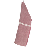 Venla Washed Linen Tea Towel, Melange Lingonberry-Linen
