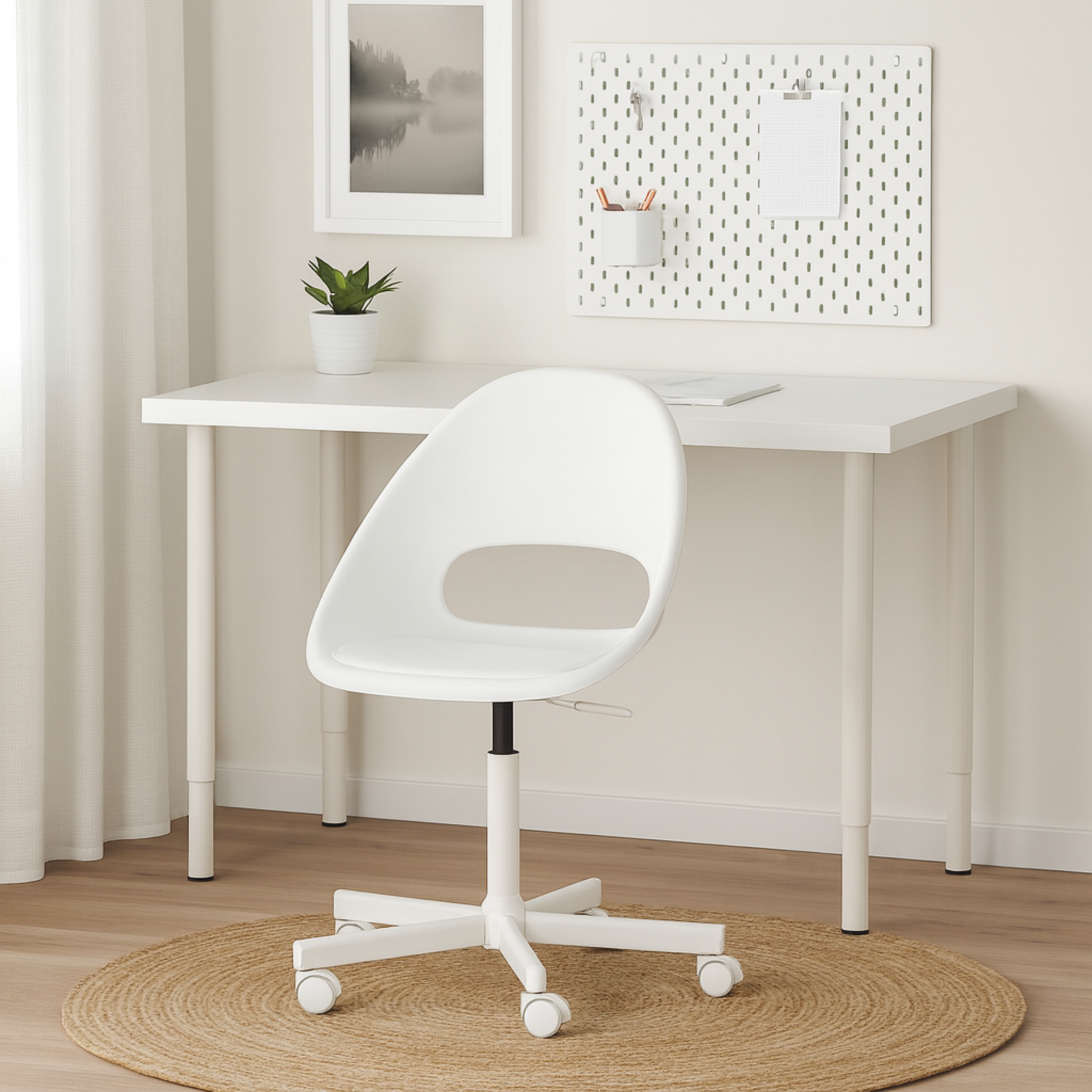 Ikea Loberget / Malskar Office Chair, White (4617205743681)