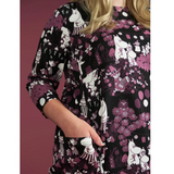 Moomin Womens' Tunic Ira Party Moment, Black - Plum