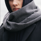 Huurre Merino Scarf, Dark Blue