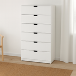 Ikea Nordli Chest of 6-Drawers, 80x145cm, White (8130898657567)