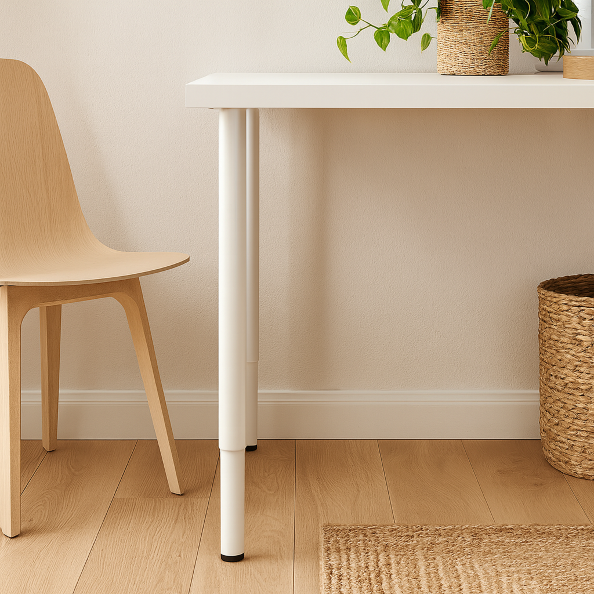 Ikea Olov Adjustable Pole Leg, 60-90cm, White (4415956025409)