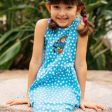 Pippi Longstocking Kids' Dress, Speckled Blue