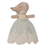 Maileg Baby Mouse in Gown, Mint