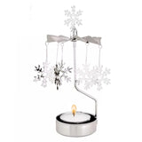 Snowflakes Tea Light Carousel Chime, Silver (9430763438367)