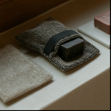 Kivi Soap Scrub Mitt, Black-Linen