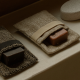 Kivi Soap Scrub Mitt, Black-Linen