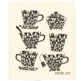 100% Biodegradable Dishcloth, Black Tea Party