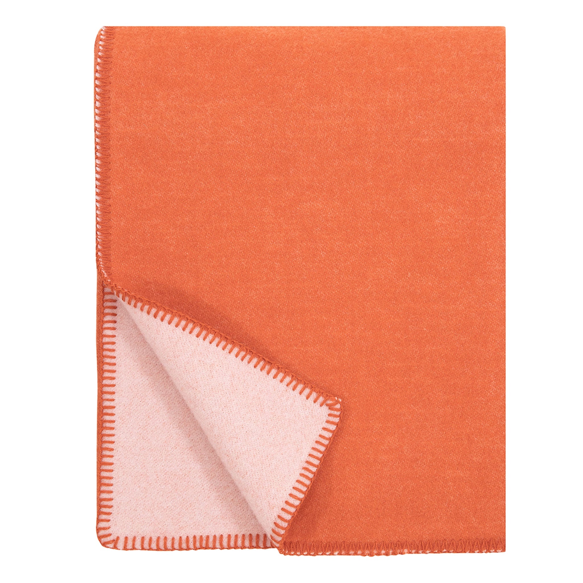 Double Tupla 100% Wool Blanket, Orange-Rose (10152690549023)