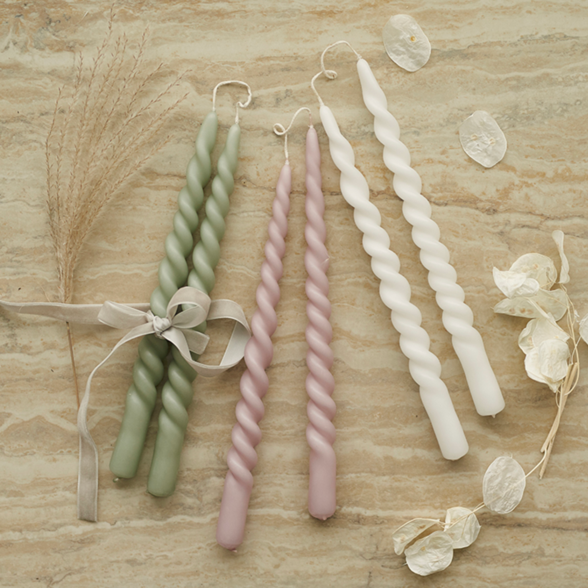 Twisted Candle 2-Pack, Rose (9188411408671)