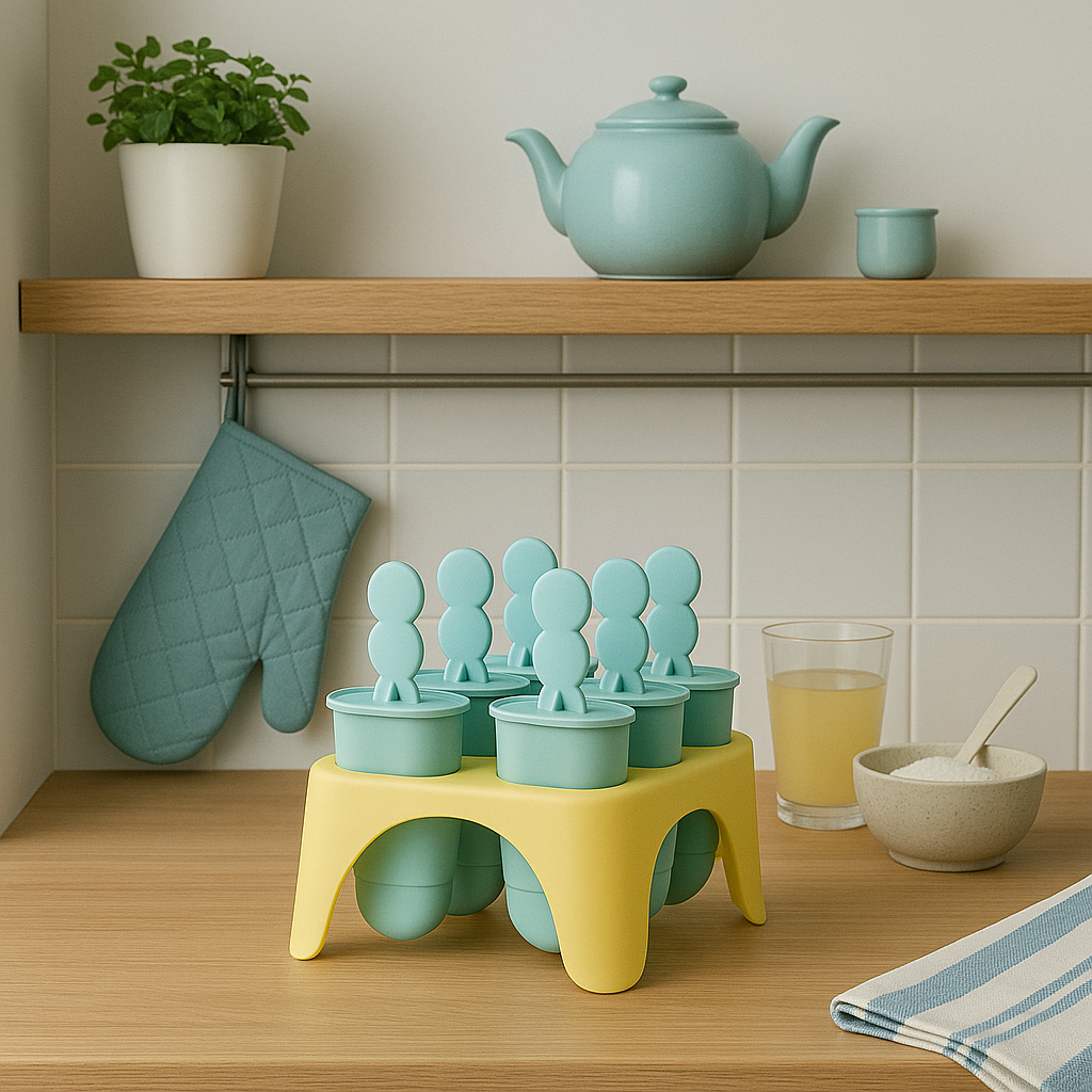 Ikea Uppfylld Ice Lolly Maker, Turquoise/Yellow, 6-Pack (8854603464991)