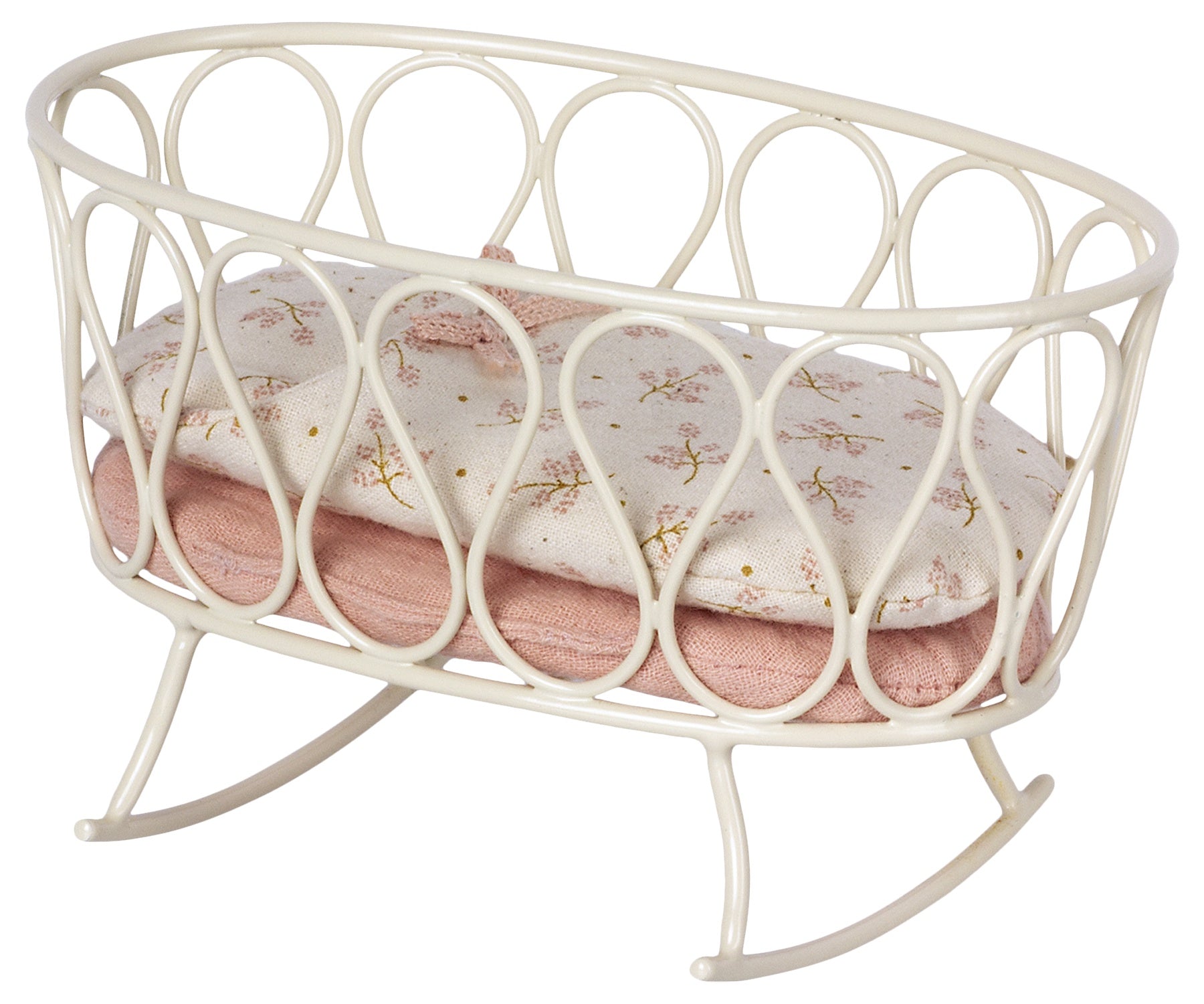 Maileg Cradle w Sleeping Bag, Rose (8532814692639)